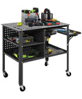 36 By 24 Inch Welding Table With Rolling Cart Heavy Duty Steel Workbench On Wheels Five Eighth Inch Fixture Holes 1800lbs