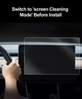 Tesla Model Y Juniper Plus Model 3 Highland Matte Screen Protector 9H Tempered Glass anti glare display guard setup instruction.