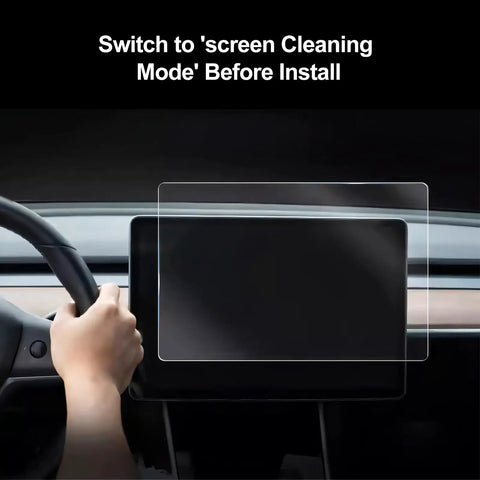 Tesla Model Y Juniper Plus Model 3 Highland Matte Screen Protector 9H Tempered Glass anti glare display guard setup instruction.