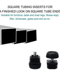 Adjustable Square Leveling Feet For Home Furniture And Appliances 25 Mm Insert Set Of Four Heavy Duty Stabilizers Built Tough Fix That Wobble Fast No Sweat Swap with square tubing inserts.