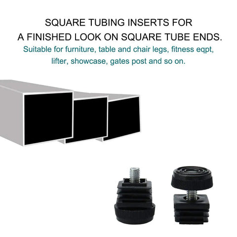 Adjustable Square Leveling Feet For Home Furniture And Appliances 25 Mm Insert Set Of Four Heavy Duty Stabilizers Built Tough Fix That Wobble Fast No Sweat Swap with square tubing inserts.