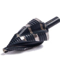 Heavy Duty Four Spiral Flute Step Drill Bit Set For Metalworking In M35 Cobalt High Speed Steel, Impact Ready, side view