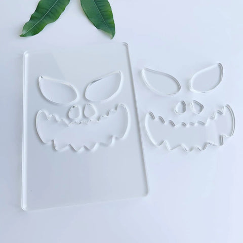 Kickass Acrylic Router Template For Jack O Lantern Faces With 8 Durable Halloween Pumpkin Patterns 5.5X8 Inch solid clear polymer jigs.