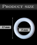 One Hundred Piece Bulk Stash Of Crisp Clear Plastic Roman Blind Curtain Rings crafted for quick DIY home decor updates and slick cord guide slide in fixes, showing 13mm outer diameter and 8mm inner diameter.