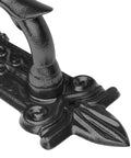 Heavy Duty 9 Inch Antique Barn Door Handle Set Of 4 For Gates Garages And Sheds Rustic Carved Door Pulls Built Tough With Solid Steel Construction And Frosted Black Powder Coated Finish close-up handle detail