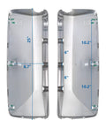 Chrome Door Mirror Covers For Volvo VNL VNM Trucks Left Driver And Right Passenger Side Set For 2004 To 2017 dimensions view