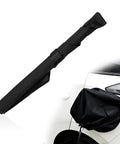 Hella Tough Universal Fit Electric Vehicle Charging Port Cover With Lock Tight Magnetic Grip and Easy Plug And Play Setup To Shut Out Gnarly Rain Sun And Snow Outside Your Car Socket In Solid Black, shown on vehicle.