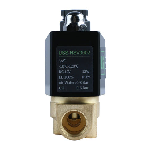 Solid Brass 3/8 Inch NPT Electric Solenoid Valve 12V DC Normally Closed With Viton Seals