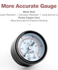 Air Compressor Pressure Regulator With Bracket And Gauge 1/4 NPT Female Thread Adjustable for Clean Air Systems close-up of gauge face