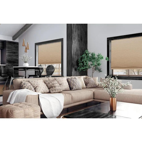 No Tools Easy Lift Cordless Pleated Shade For At Home Window Coverage, Light Blocking, Privacy, UV Guard, 1 1/4 Inch Pleats, Natural Fabric, 30 W By 64 L, Fits 19 To 30 Inch Windows
