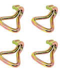 Set of 4 double J hooks from Beefy Heavy Duty Ratchet Tie Down Straps Kit With 4 Double J Hooks, 2204 Lb Load Capacity