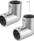 Beefy Boat Handrail Elbow 316 Stainless Steel Marine Grade 90 Degree 2 Way Pipe Fitting For 1 Inch OD Tube Heavy Duty Mirror Polished