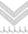 View of 16Pc L Shaped Corner Brackets for Cabinets and Tables, right angle joints cold rolled steel furniture connectors