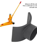 Bottle Jack Lifting Saddle For Axles Beefed Up Heavy Duty Jack Pad Adapter with yellow jack, fits 2-4 inch pads, Dana axles