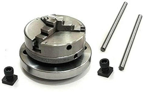 Beefy 4 Inch Rotary Table With 65 Mm 3 Jaw Self Centering Chuck Back Plate And Fixings Heavy Duty Milling Indexing Tool Precision Clamping