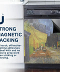 Magnetic Dishwasher Cover For Front Panel With Van Gogh Irises Print, Reusable Decal on dishwasher with strong magnetic backing