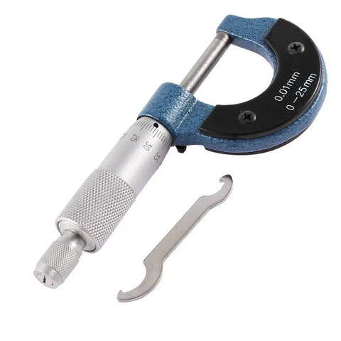 Outside Micrometer 0-25mm With 0.01mm Grad Ratchet Stop Handy Pro Grade Machinist Tool For Quick Accurate Measuring with wrench