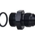 Heavy Duty Hella Badass Slick Black 6AN Flare To AN6 ORB Male Fuel Line Adapter Fitting Made Of 6061 Aluminum Rated 1500 PSI with O-ring