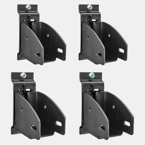 E Track Wood Beam End Sockets 4 Pack With Tie Down Slots For 2x4 And 2x6 Brackets Build Custom Storage In Trailers Vans RVs Trucks Garages And Workshops black steel