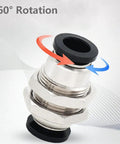 360° view of 10 Pack Bulkhead Union One Quarter Inch To One Quarter Inch Push To Connect Pneumatic Tube Fittings