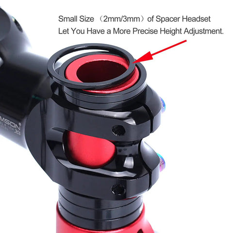 Aluminum Bike Headset Spacers For One And One Eighth Inch Stems Lightweight MTB BMX Road Bike Spacers 2mm 3mm Red Anodized