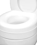 5 Inch Elevated Toilet Seat Riser For Seniors With Round Bowl Slip Resistant Pads Cushioned Comfort Easy Sit To Stand Boost Stable Design