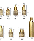 Heat Set Insert Tool Kit For M2 To M8 Brass Knurled Nuts With Embedded Insertion Tips Hot Melt Adapter Set For T12 Soldering Iron