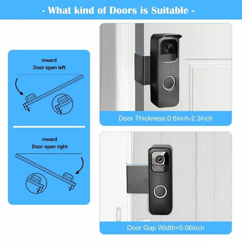 No Drill Anti Theft Doorbell Mount With Rain Cover For Video Doorbell Cameras Easy Install For Homes And Offices display