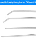 Two Pack Reptile Feeding Tongs 10.6 Inch Straight And Curved Extra Long Tweezers Pro Grade Stainless Steel Feeding Tools shown