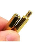 Pro Grade Brass Copper PCB Standoff Hex Spacer Kit For Electronics DIY M2 M2.5 M3 M4 Sizes With Nuts Washers Pillars Screws, brass spacers close-up