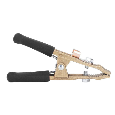 Heavy Duty Earth Wire Clamp With 40 Mm Big Jaw And 260 Amp Capacity, Premium Brass Grounding Pliers, black heat sheath cover.
