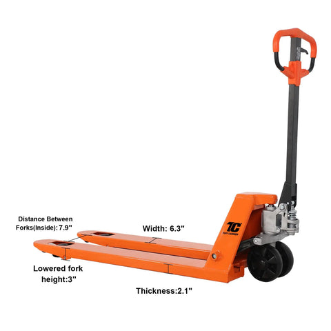 Heavy Duty Manual Pallet Jack Featuring 5500 Lb Capacity And 21 X 48 Inch Forks Built Tough For No Sweat Material Moving And Smooth Hydro Operation On Every Job Site