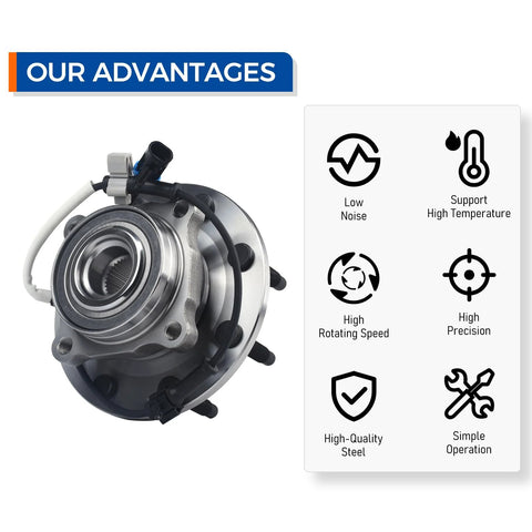 Beefed Up Front Wheel Hub Bearing Assembly 515086 Fits 2001 To 2007 Chevy Avalanche Silverado and GMC trucks with features