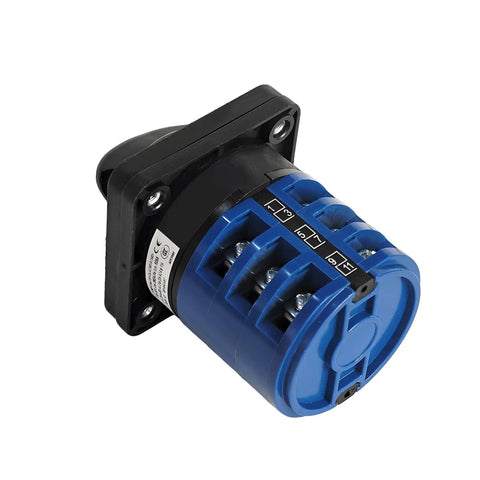 Three Position 3 Phase Manual Rotary Transfer Switch For RV Boat Truck Motorhome Choose Shore Off Gen Power Sources 120 240 Volt AC 30 Amp With Twelve Terminals blue 12-terminal switch