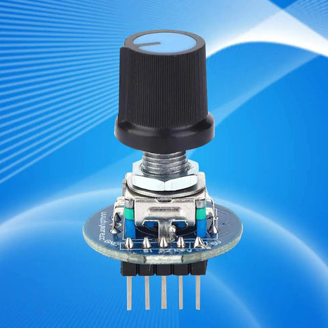 Three Pack Rotating Encoder Module With Potentiometer 5V Rotation Sensor For Mechanical Projects Unlimited Rotation Easy Reset And Accurate Counting For DIY Electronics Projects, black knob