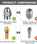 Comparison of metal vs plastic and brass vs aluminum for Rotary Tool Chuck Adapter for Dremel 4485, Keyless Chuck Set With Brass Collets.