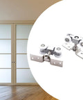 Heavy Duty Stainless Steel Sliding Door Wheel Kit Two Pack Nylon Ball Bearing Rollers For Closet Barn Doors Wardrobes Rust Resistant Smooth Glide Easy Diy Install Solid Build Real Deal For Kitchen And Bath Silent Performance Guaranteed, sliding door rollers