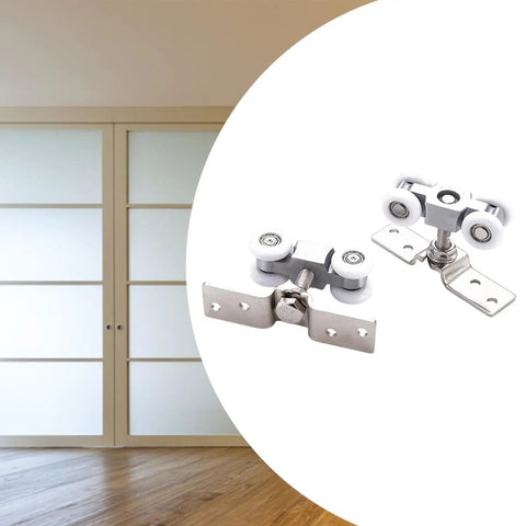 Heavy Duty Stainless Steel Sliding Door Wheel Kit Two Pack Nylon Ball Bearing Rollers For Closet Barn Doors Wardrobes Rust Resistant Smooth Glide Easy Diy Install Solid Build Real Deal For Kitchen And Bath Silent Performance Guaranteed, sliding door rollers