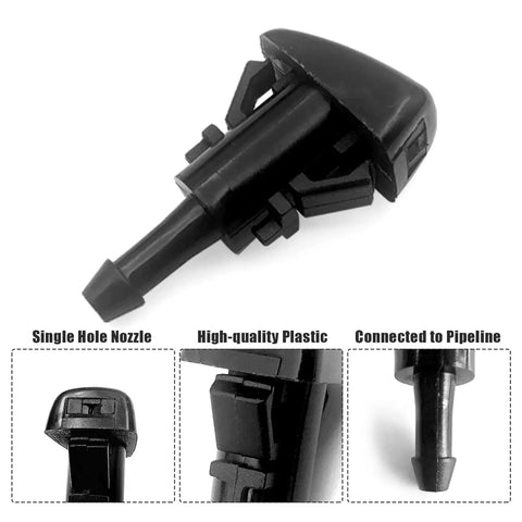 Single hole nozzle from Windshield Washer Hose Kit With 5M Flexible Washer Fluid Hose, 12 Connectors, 2 Fan Nozzles, And 2 Rubber Gaskets