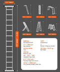 All In One 7 In 1 Folding Ladder For Home And Outdoor Use Telescoping A Frame To 12 Ft Reach With 3 Steps Adjustable Extension Platform Or Straight Config Heavy Duty 330 Lb Capacity For Cleaning Painting Gardening And Car Care, aluminum 12 ft ladder shown in multiple positions