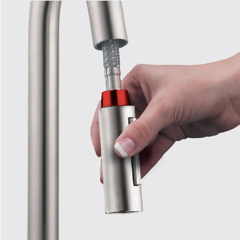 Pull-Down Kitchen Faucet Hose In Chrome Small Size, easy installation of supply line for spray heads with durable brass core.