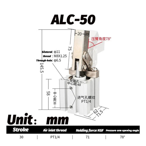 Top Shelf Pneumatic Clamp Cylinder Featuring Robust Leverage Rocker Arm Design Heavy Duty Air Powered Gripping Actuator Built Tough For Real Shop Floors Production Lines And Daily Industrial Grinds