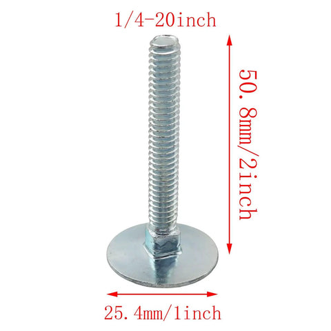 Heavy Duty 8 Piece Large Countersunk Square Neck Bolt Set With Hex Nuts And Washers, 1/4-20x2in showing a single stainless steel bolt.