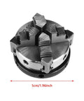 Top Shelf 4 Jaw Reversible Self Centering Lathe Chuck With M14 Thread Mount And 50mm Jaw Capacity, 5cm diameter, metal construction.