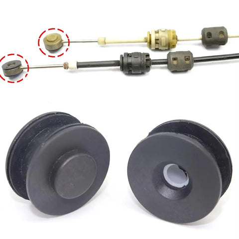 Image of Beefed Up Transmission Shift Cable Kit 4 Piece For Gear Shift Cable Shifter Linkage And Bushing Set Compatible With Opel Astra J P10 2009 2015 2016 2017 2018 Direct Fit Replacement, showing cables and black bushings.