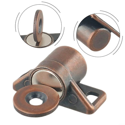 Red bronze magnetic cabinet door catch zinc alloy latch for kitchen and bedroom furniture with strong hold and smooth finish.