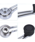 Top Grade Chrome Alloy Manual Window Crank Lever For Cars With Textured Black Knob Smooth Operation Perfect For Daily Driving And Garage Restoration Projects chrome manual window crank with black knob