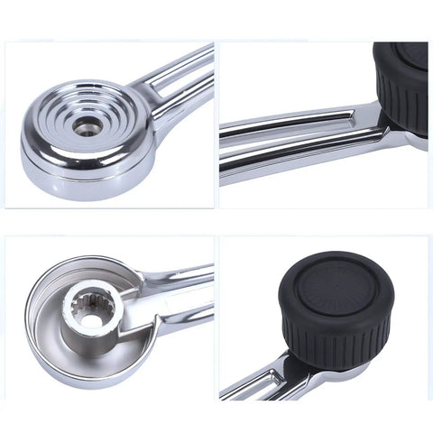 Top Grade Chrome Alloy Manual Window Crank Lever For Cars With Textured Black Knob Smooth Operation Perfect For Daily Driving And Garage Restoration Projects chrome manual window crank with black knob