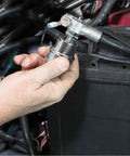 4 Way Quick Release Battery Terminal Connectors Set for SAE JIS Type A Posts installed on vehicle battery