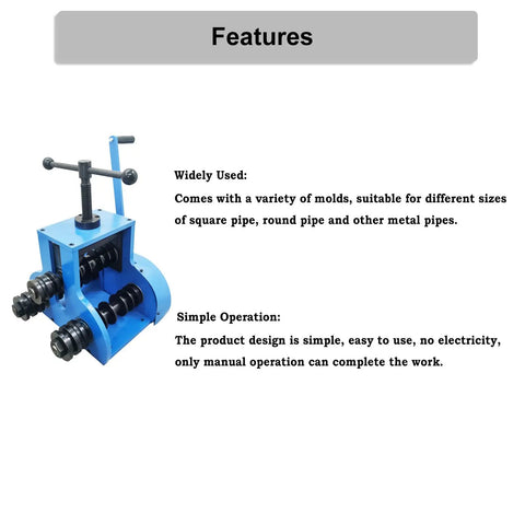 WYDDDARY Manual Pipe Bender Machine With Round And Square Dies for Easy pipe bending, suitable for various metal pipe sizes.